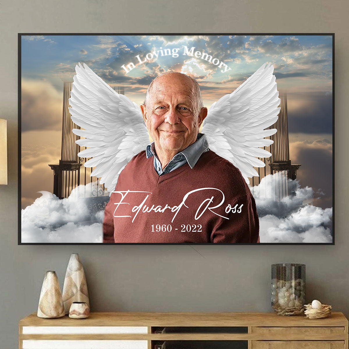Gateway To Heaven Memorial Personalized Poster, Memorial Keepsake of Lost Loved Ones, Whispers from Heaven