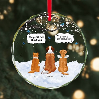 Pet Dog Cat Memorial Keepsake Sympathy Gift Personalized Glass Ornament