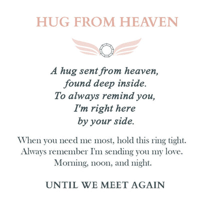 Personalized Hug From Heaven Memorial Angel Wings Ring