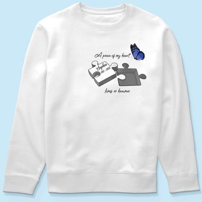 A Piece Of My Heart Lives In Heaven Memorial Gift Personalized Shirt