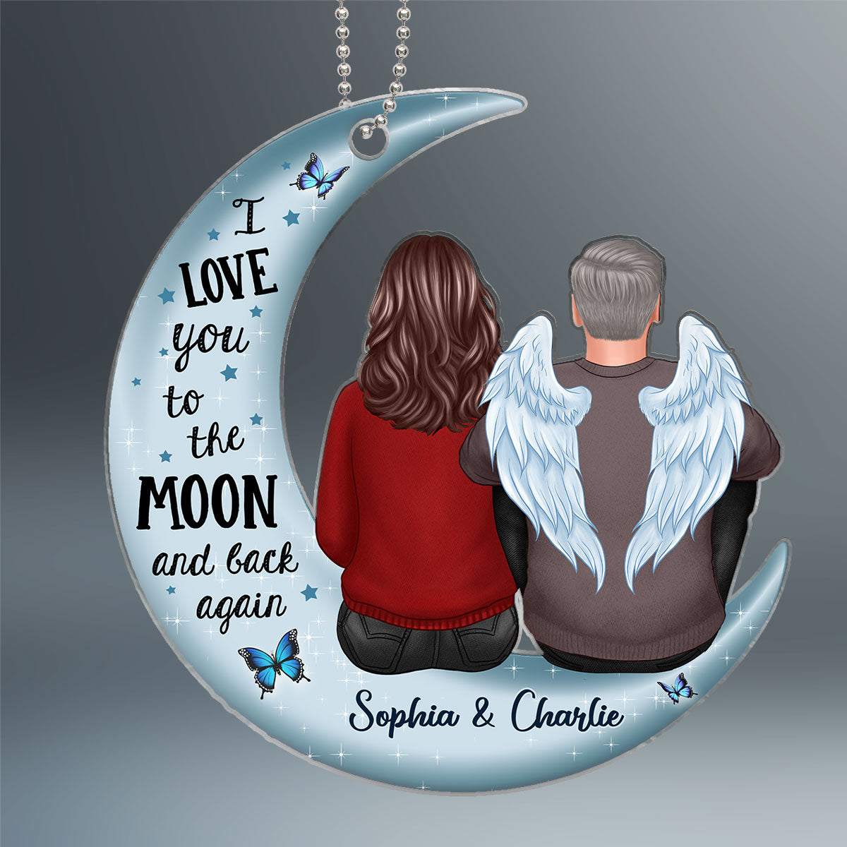 Always With You Family Memorial Sympathy Keepsake Moon Personalized Acrylic Ornament