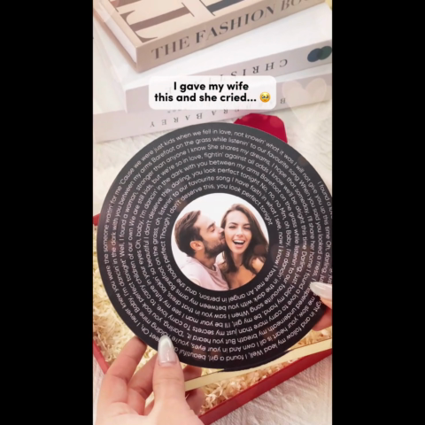 Personalized Vinyl Record with Photo, Valentines Day Gifts for Boyfriend, Girlfriend Gifts, Vinyl Record, Personalized Gifts, Song Standing Wooden Plaque