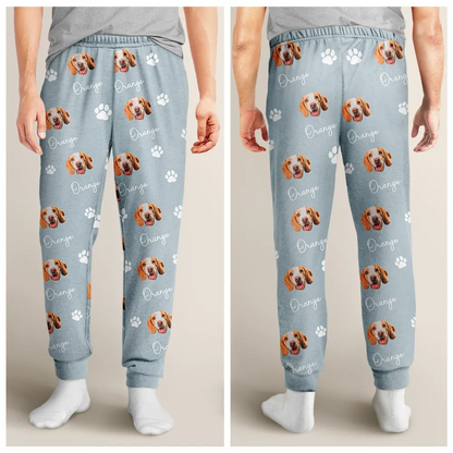 Custom Photo Funny Dog Cat Face - Personalized Pajama Pants