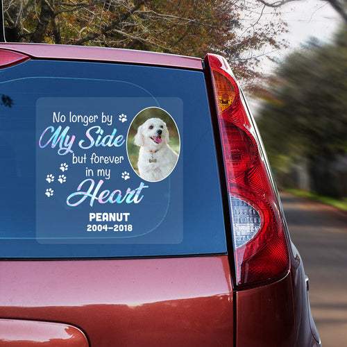 No Longer By My Side But Forever In My Heart Pet Memorial Personalized Decal