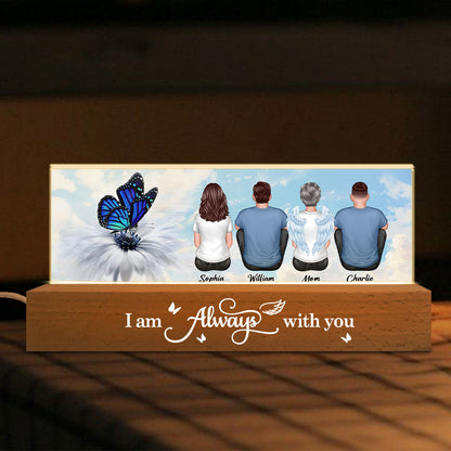 Blue Butterfly I Am Always With You Memorial Personalized LED Night Light