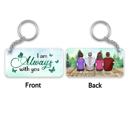 Forest Landscape Always With You Whole Family Memorial Remembrance Gift Personalized Acrylic Keychain