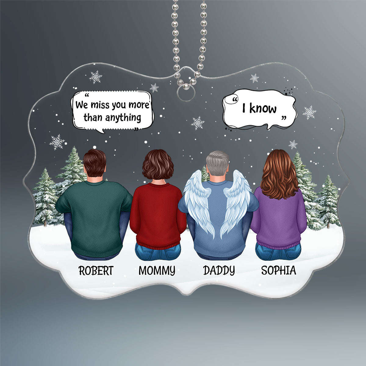 Always With You Family Memorial Keepsake Sympathy Gift Personalized Acrylic Ornament