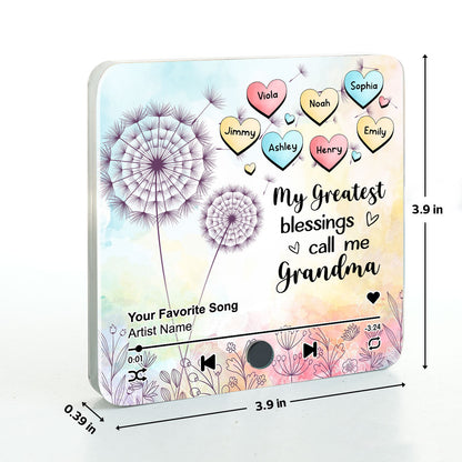My Greatest Blessing Call Me Grandma Personalized Music Fridge Magnet, Custom Any Song You Want, Birthday, Mother's Day Gift for Grandma