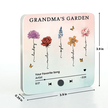 Grandma's Kitchen Birth Month Flower Personalized Music Fridge Magnet, Heartfelt Mother's Day Gift, Birthday Gift for Grandma