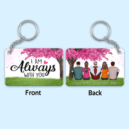 Family Memorial Under Pink Tree Remembrance Gift Personalized Acrylic Keychain