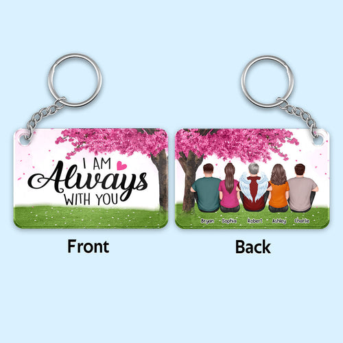 Family Memorial Under Pink Tree Remembrance Gift Personalized Acrylic Keychain