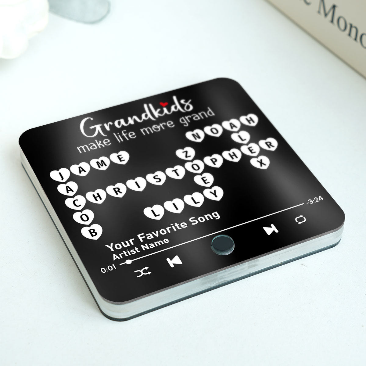 The Greatest Gift You Ever Know Crossword Puzzle Art Gift For Grandma Personalized Music Fridge Magnet