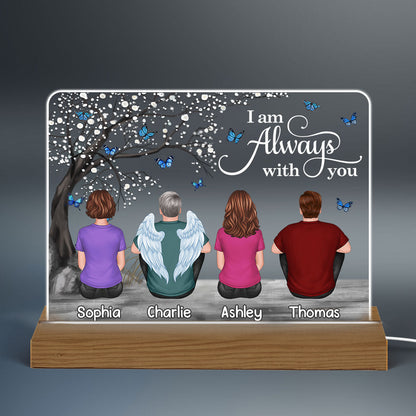 Butterflies Blossom Tree Always With You Family Memorial Remembrance Gift Personalized Custom Shape Acrylic Plaque LED Night Light