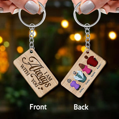 Family Remembrance Gift Memorial Always With You Family Kid Dog Cat Personalized Wooden Keychain