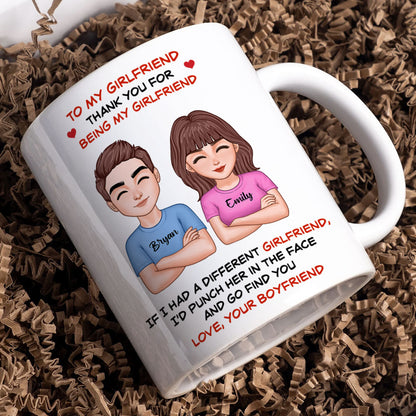 Thank You For Being My Girlfriend Boyfriend Husband Wife Funny Personalized Mug