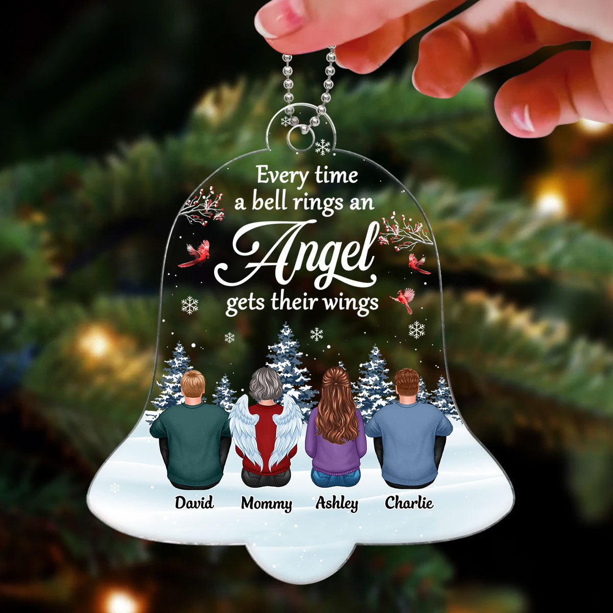Every Time A Bell Rings Family Memorial Personalized Acrylic Ornament