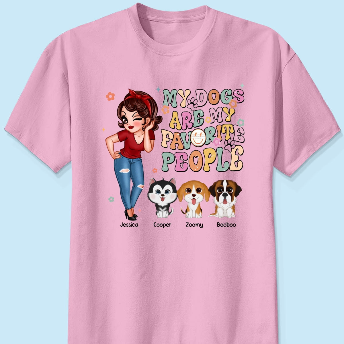 Dogs Are My Favorite People Vintage Style Personalized Shirt