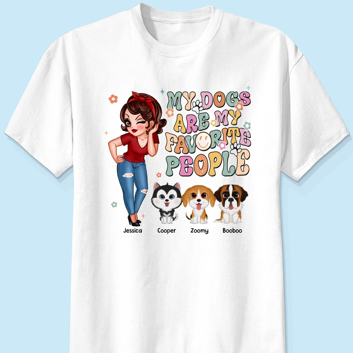 Dogs Are My Favorite People Vintage Style Personalized Shirt