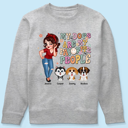 Dogs Are My Favorite People Vintage Style Personalized Shirt