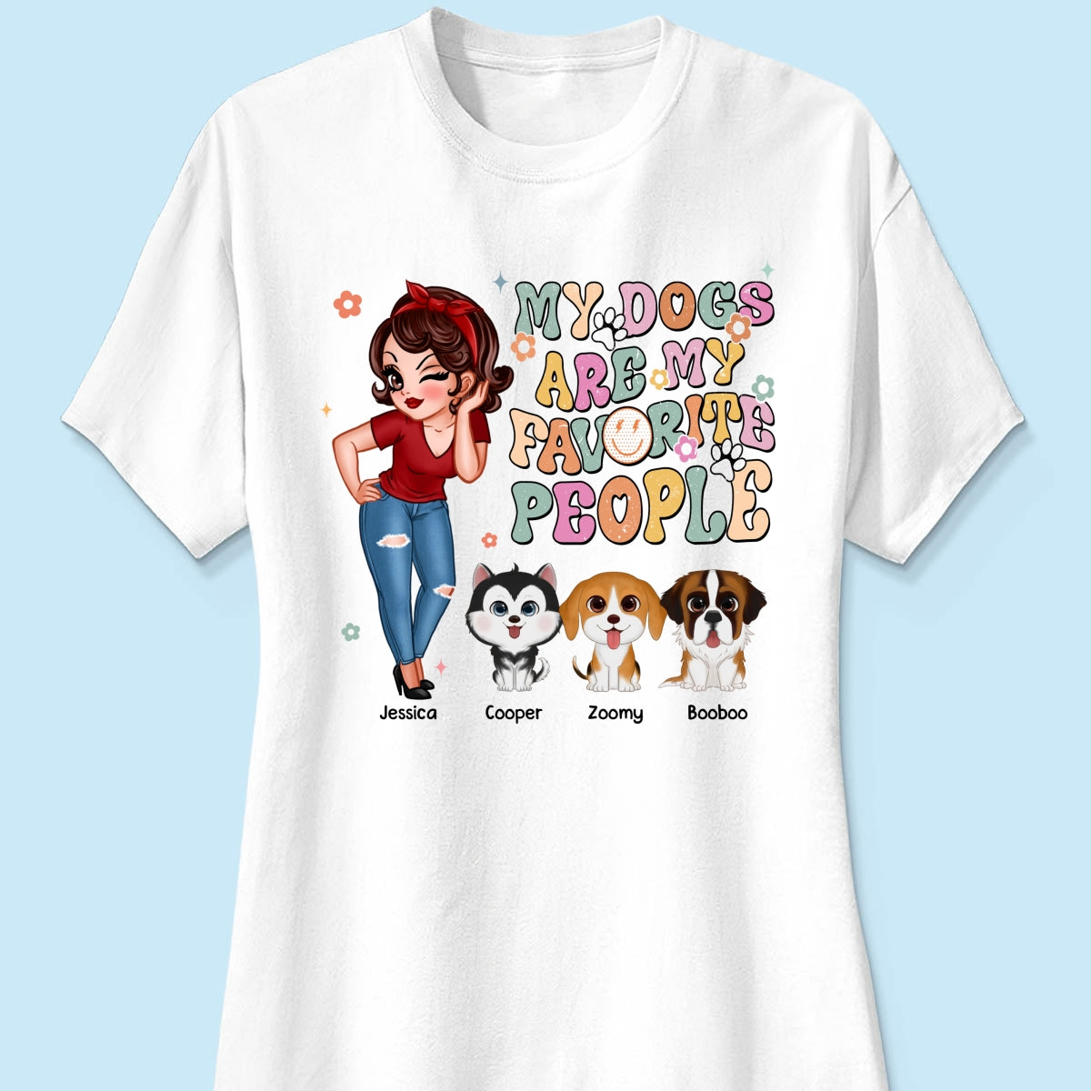 Dogs Are My Favorite People Vintage Style Personalized Shirt
