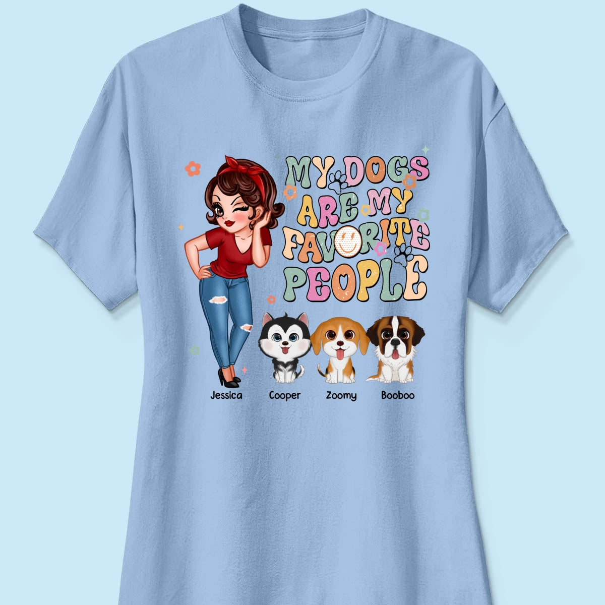 Dogs Are My Favorite People Vintage Style Personalized Shirt