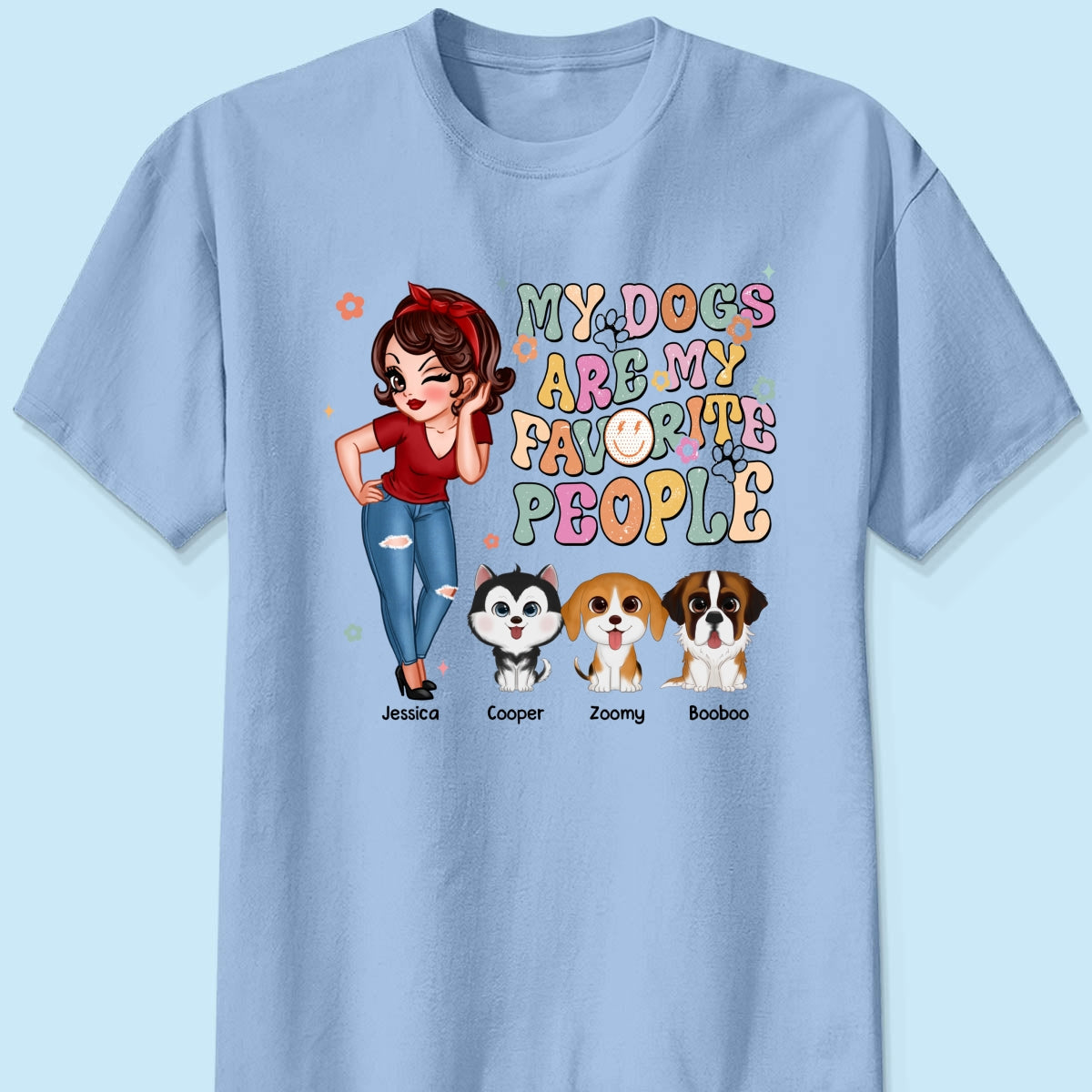 Dogs Are My Favorite People Vintage Style Personalized Shirt