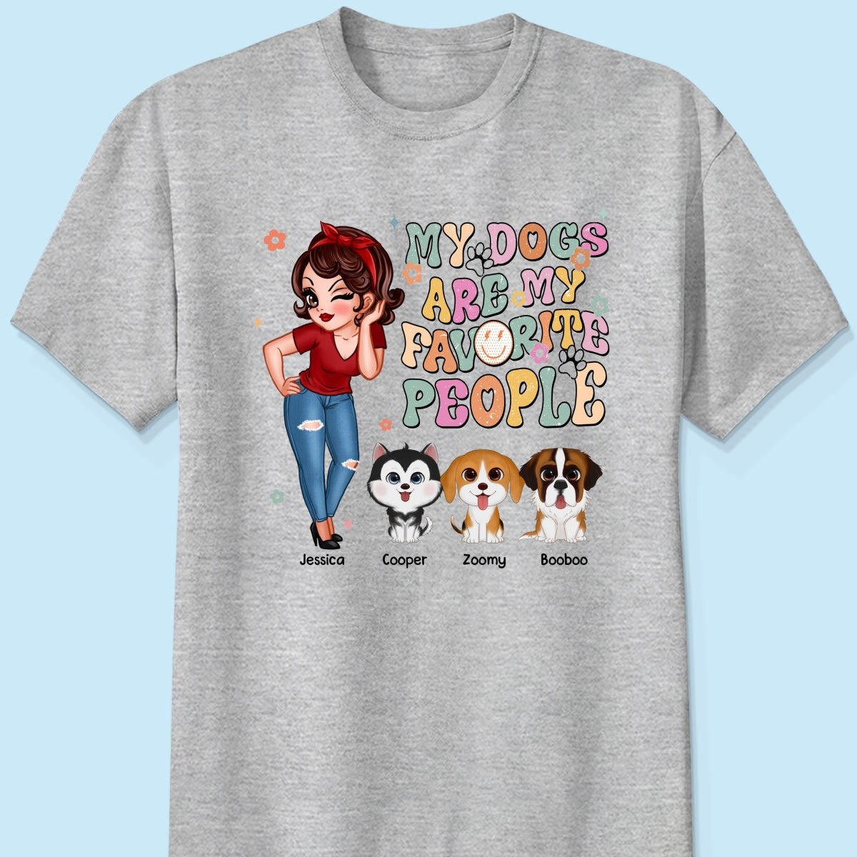 Dogs Are My Favorite People Vintage Style Personalized Shirt