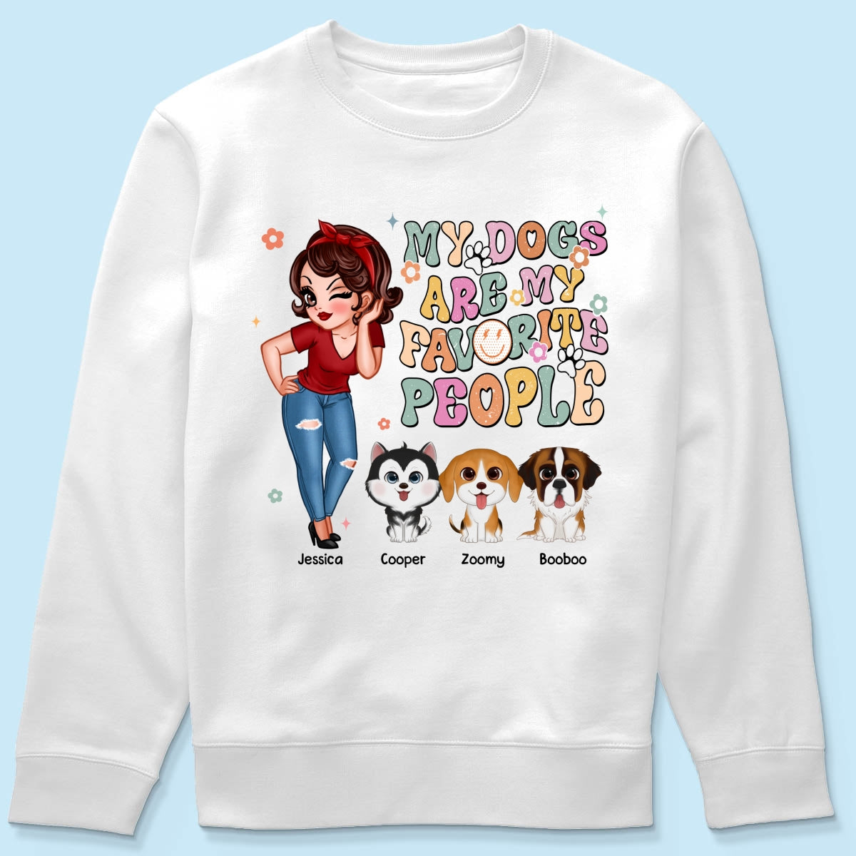 Dogs Are My Favorite People Vintage Style Personalized Shirt
