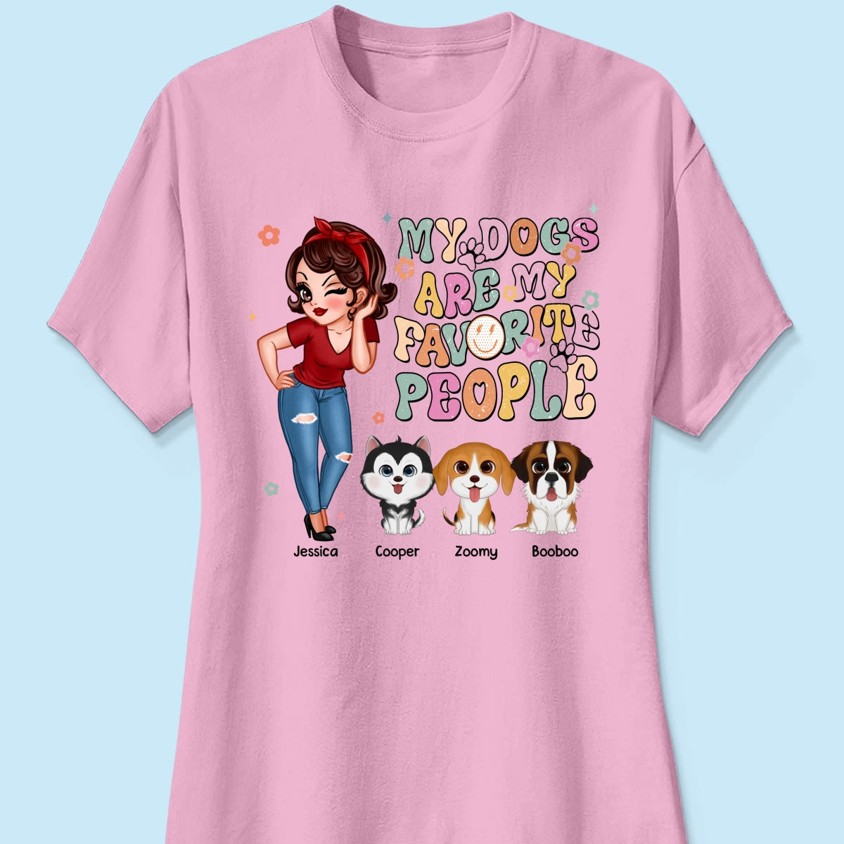 Dogs Are My Favorite People Vintage Style Personalized Shirt