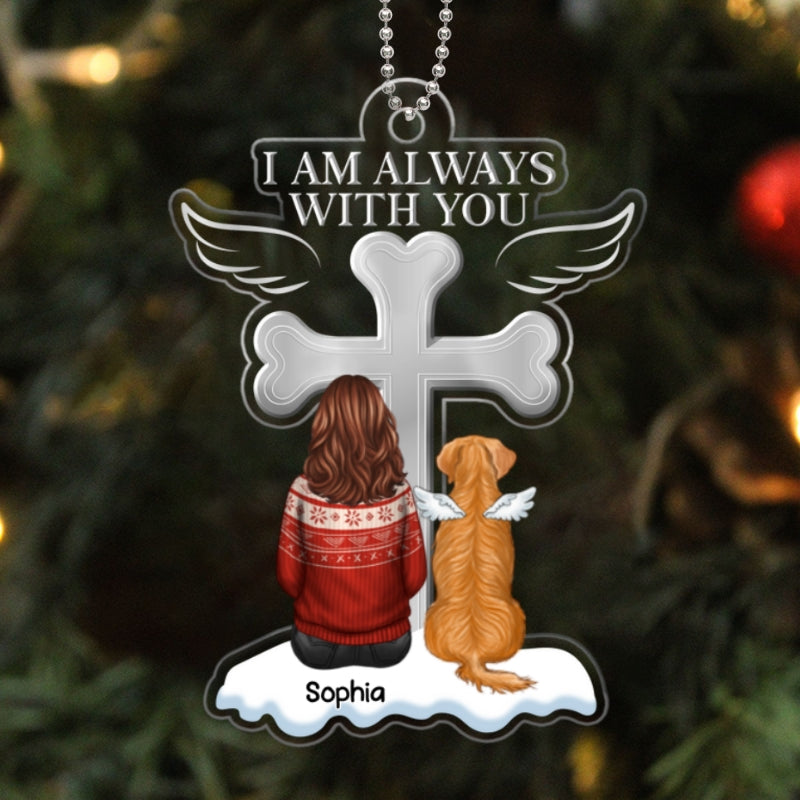 Always In My Heart Dog Memorial Remembrance Keepsake Personalized Acrylic Ornament