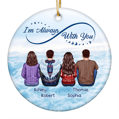 Always With You Infinity Sky Family Memorial Remembrance Keepsake Personalized Circle Ornament