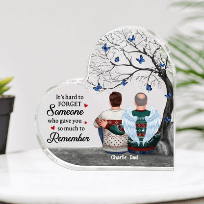 Family Memorial Blossom Tree Personalized Acrylic Heart Plaque