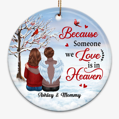 Berry Tree Cardinal Memorial On Cloud Personalized Circle Ornament