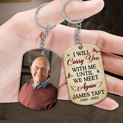 Family Memorial Photo Carry You With Me Personalized Acrylic Keychain