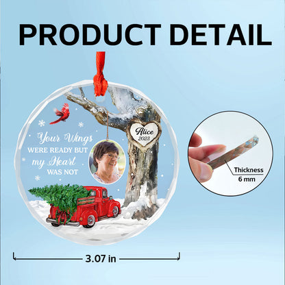 Always With You Photo Memorial Personalized Glass Ornament, Christmas Sympathy Keepsake, Lost Loved Ones Rememberance