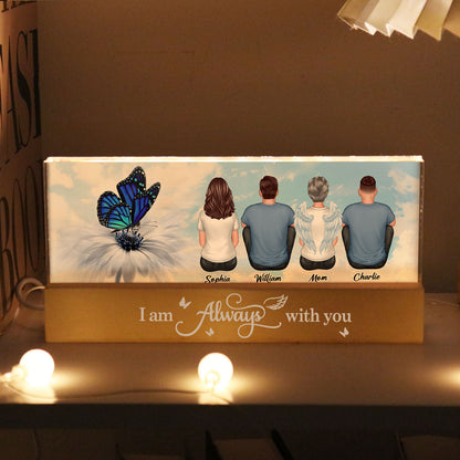 Blue Butterfly I Am Always With You Memorial Personalized LED Night Light