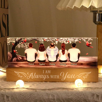Always With You Blossom Tree Personalized Acrylic Block Plaque LED Night Light, Memorial Remembrance Sympathy Gift