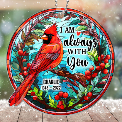 Cardinal Memorial Stained Glass Personalized Acrylic Ornament
