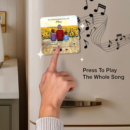 My Favorite People Call Me Nana Sunflower Field Personalized Music Fridge Magnet, Perfect Mother's Day Gift For Nana, Grandma