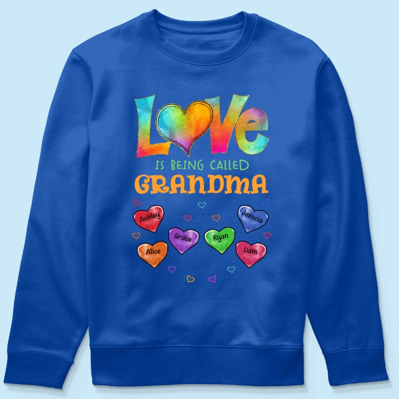 Colorful Pattern Love Is Being Call Grandma Personalized Shirt