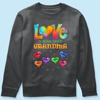 Colorful Pattern Love Is Being Call Grandma Personalized Shirt