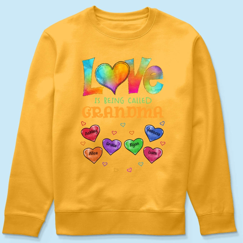 Colorful Pattern Love Is Being Call Grandma Personalized Shirt