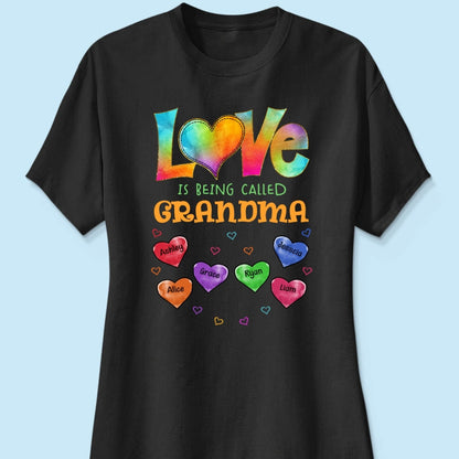 Colorful Pattern Love Is Being Call Grandma Personalized Shirt