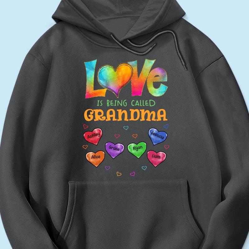 Colorful Pattern Love Is Being Call Grandma Personalized Shirt