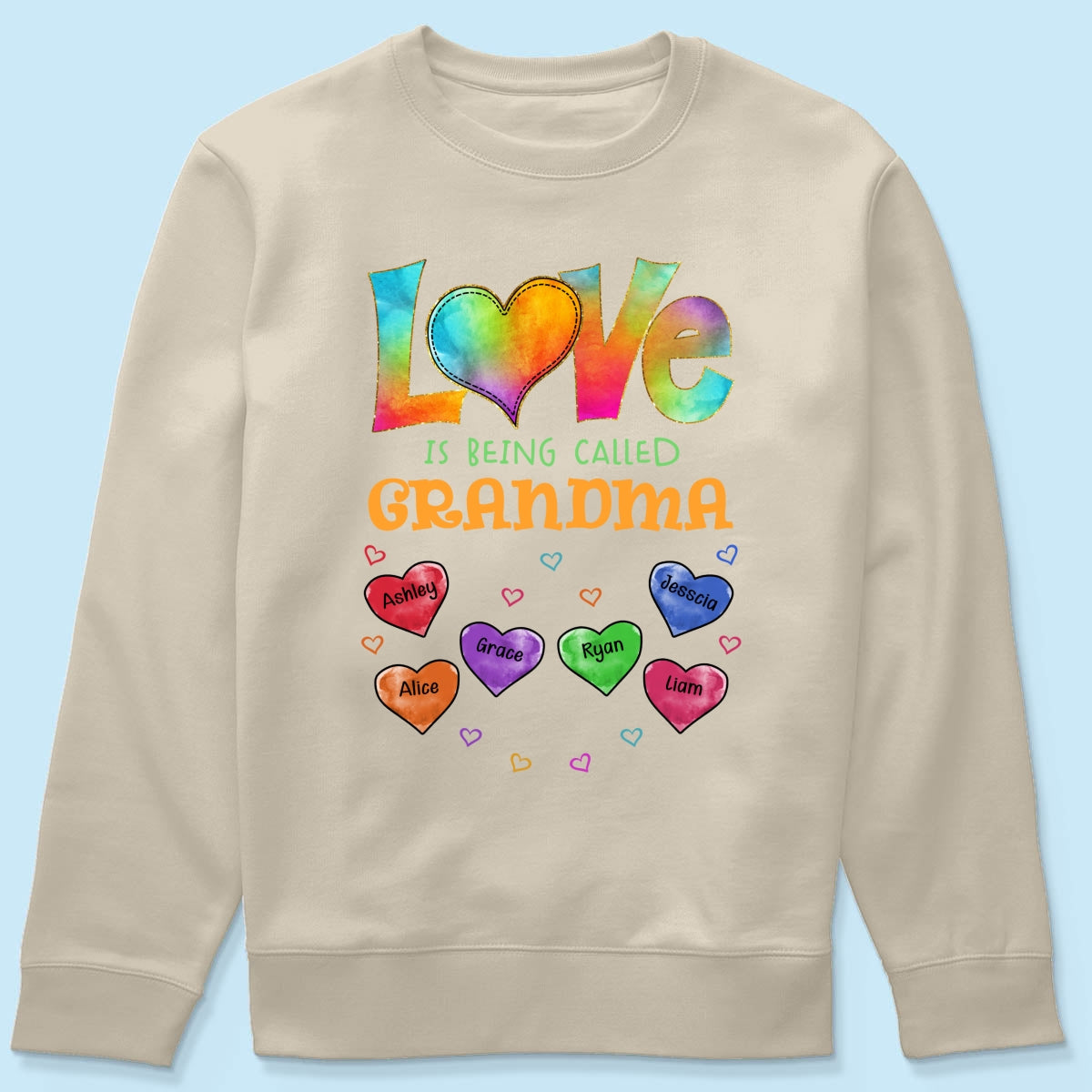 Colorful Pattern Love Is Being Call Grandma Personalized Shirt