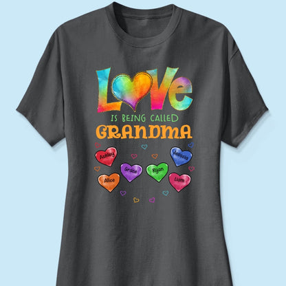 Colorful Pattern Love Is Being Call Grandma Personalized Shirt