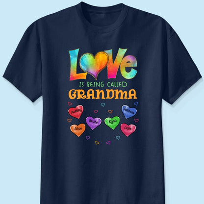 Colorful Pattern Love Is Being Call Grandma Personalized Shirt