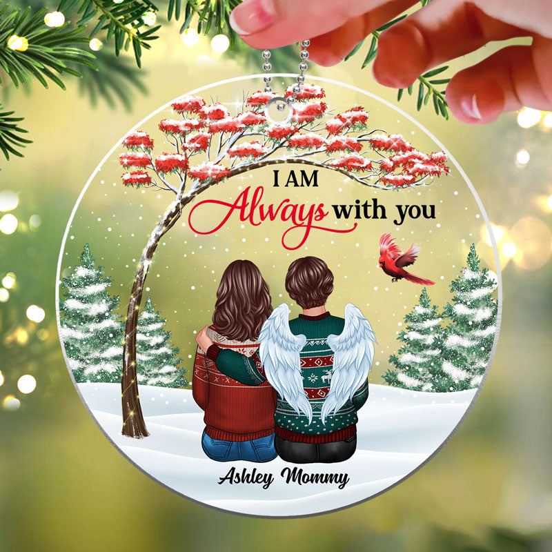 Red Tree Always With You Family Sitting Memorial Personalized Acrylic Ornament