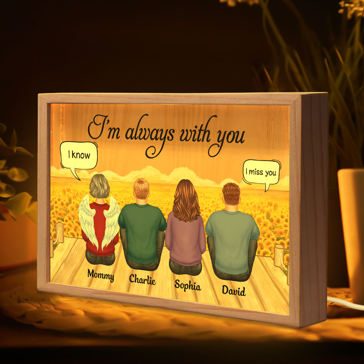 Forever In My Heart Memorial Keepsake Personalized Frame Light Box