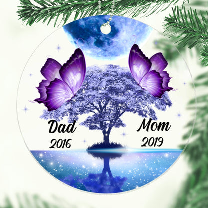 Butterflies Moon Family Memorial Personalized Acrylic Ornament